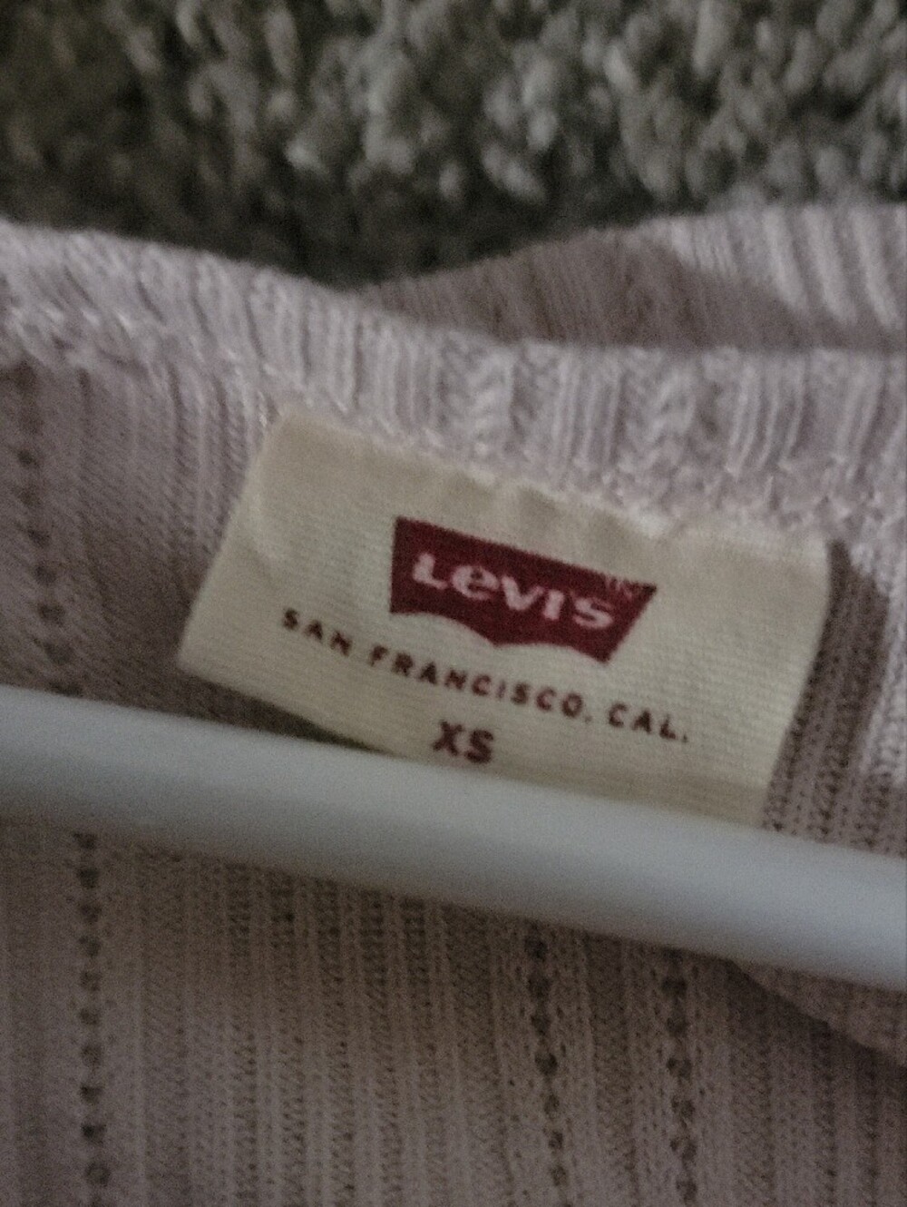 Levi's Beige Ribbed Button-Front Crop Top - Picture 4 of 5